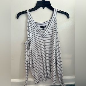Express cold shoulder long sleeve top XS